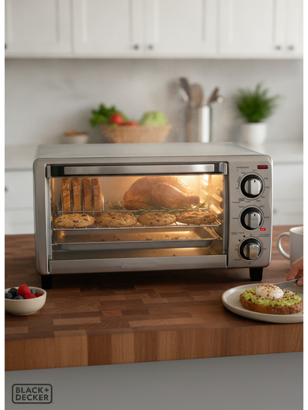 BLACK+DECKER 4-Slice Toaster Oven with Air Fry Tech, New Without Tags, kitchen